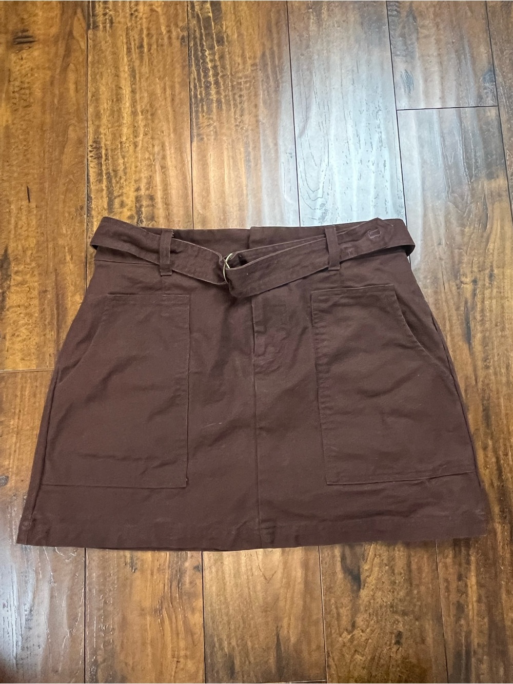 Woolrich x Target Brown Belted Mini Skirt Utility Canvas Pocket Women’s Medium.